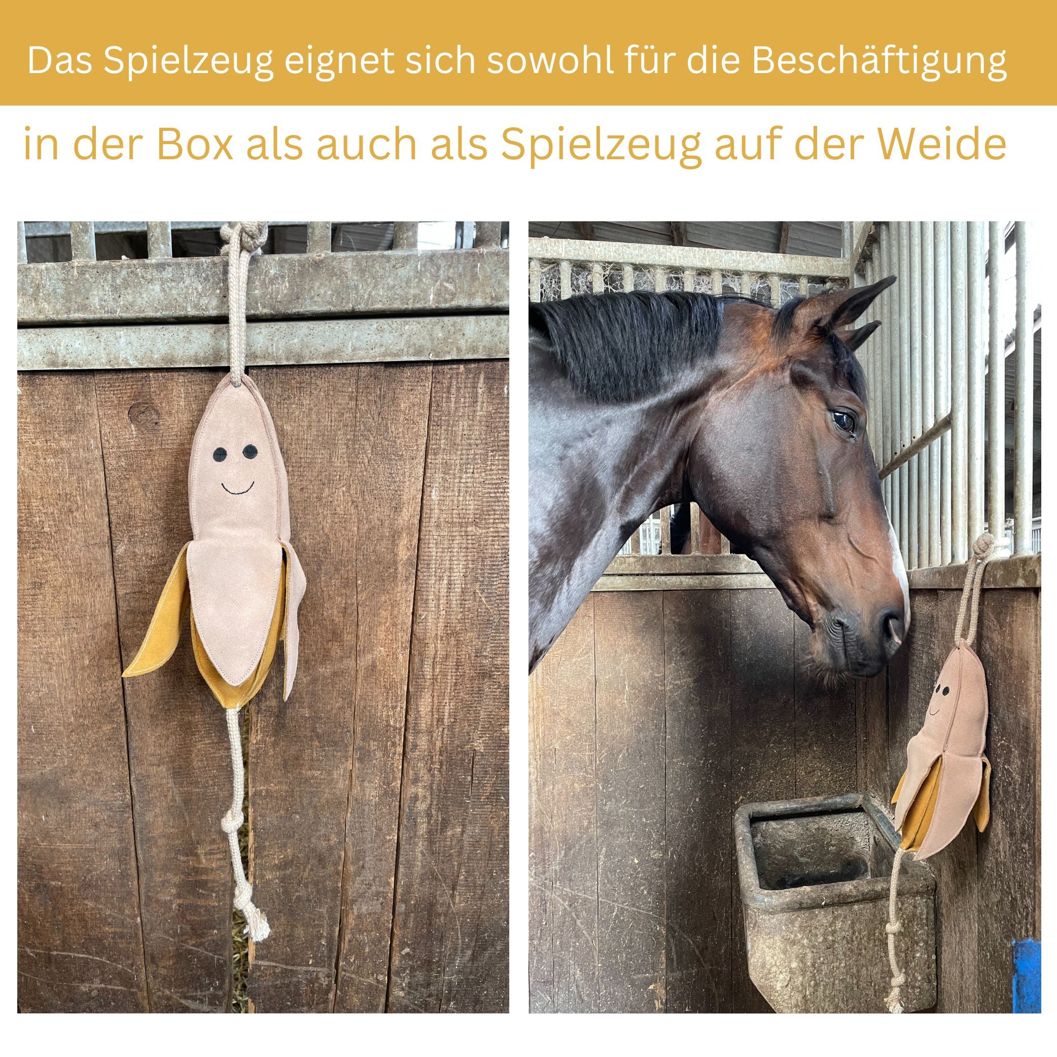 Pferdespielzeug aus Wildleder als Beschäftigung
